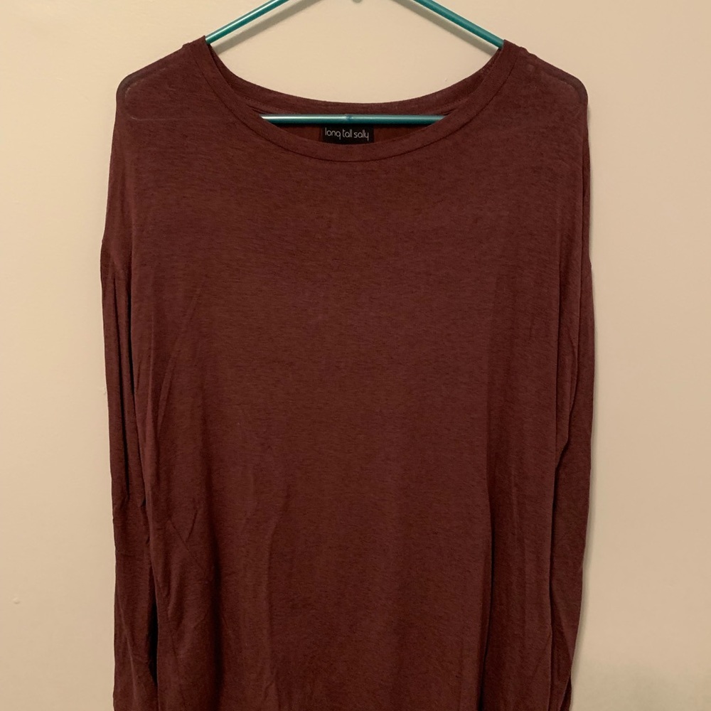 Maroon tunic with back detail